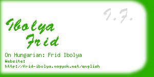 ibolya frid business card